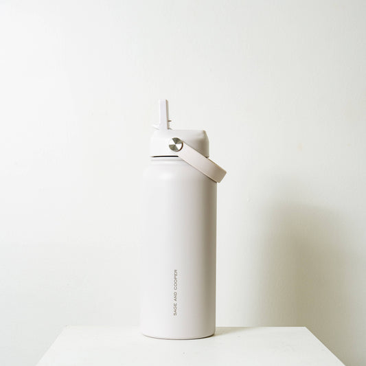 The Sage & Cooper Insulated Drink Bottle: White / 1 Litre