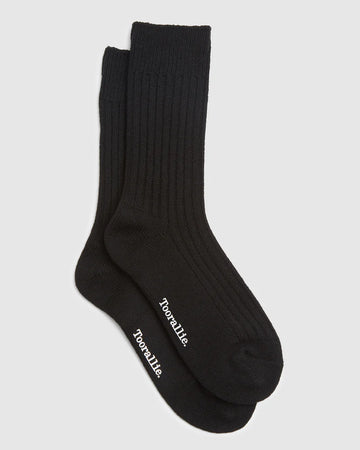 Ribbed Merino Socks | Black