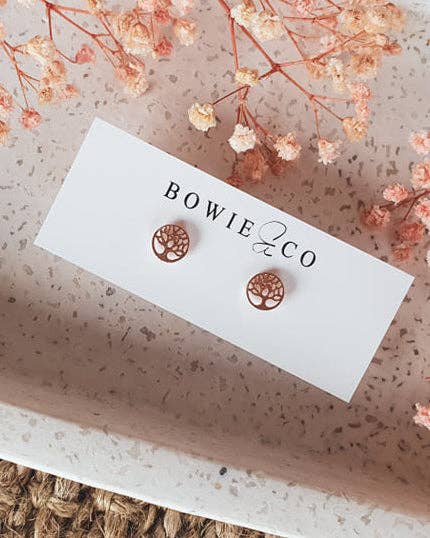 Mini Tree of Life Earrings: Gold