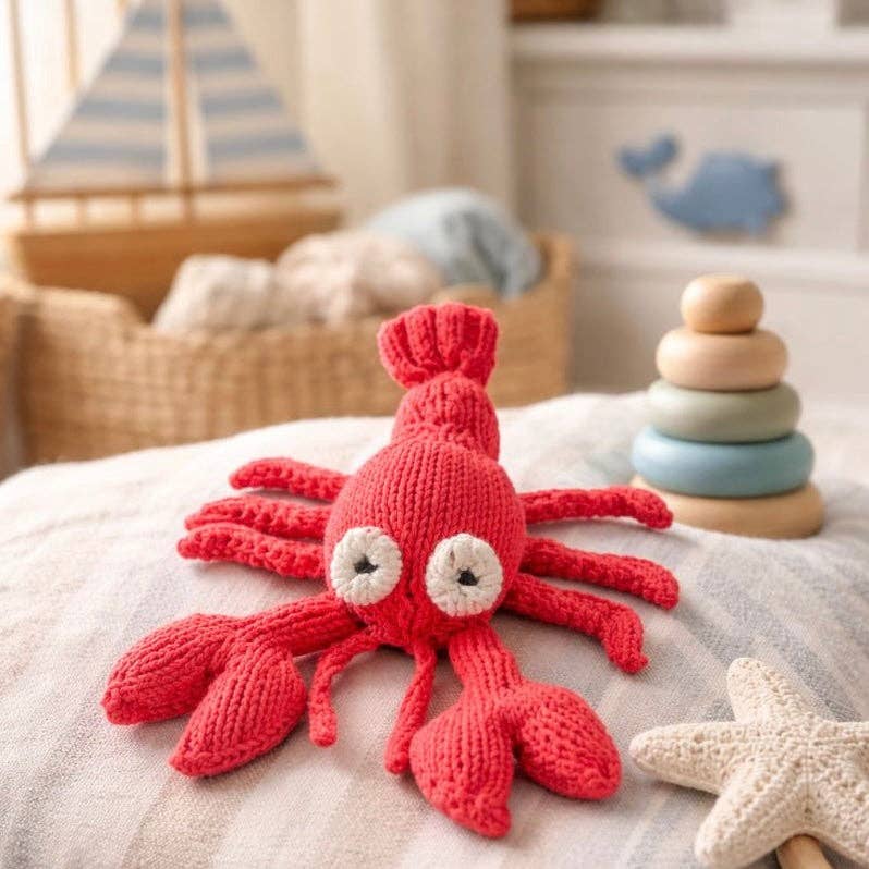 Organic Knit Toy / Louie the Lobster