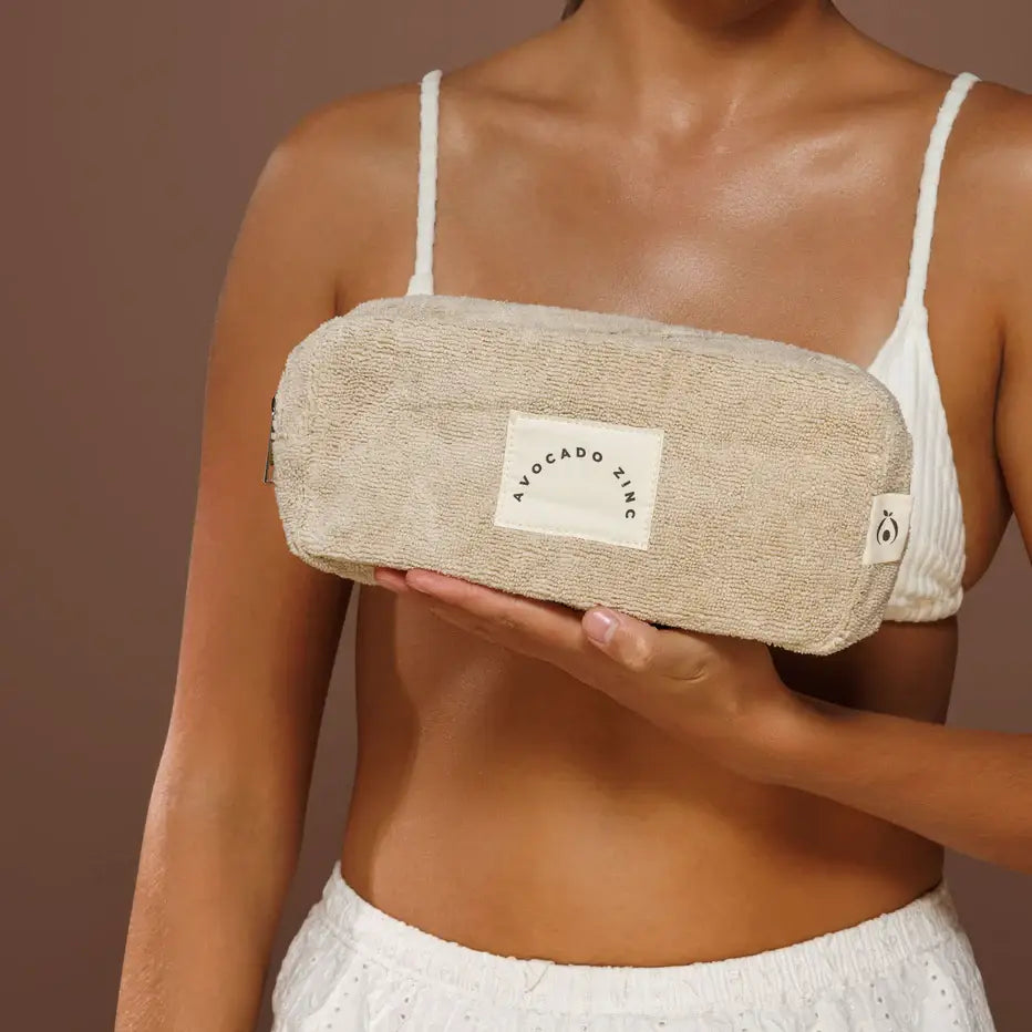 Terry Towelling Pouch: Beige