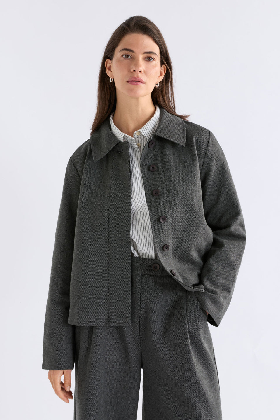 Unn Jacket / Dark Grey Marle