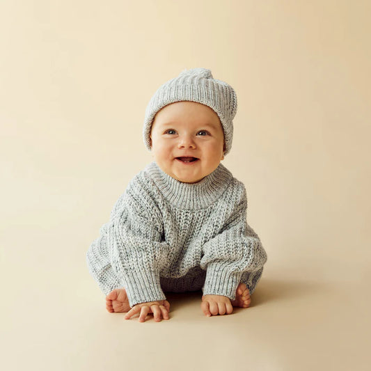 Organic Knitted Hat | Moss Speckle