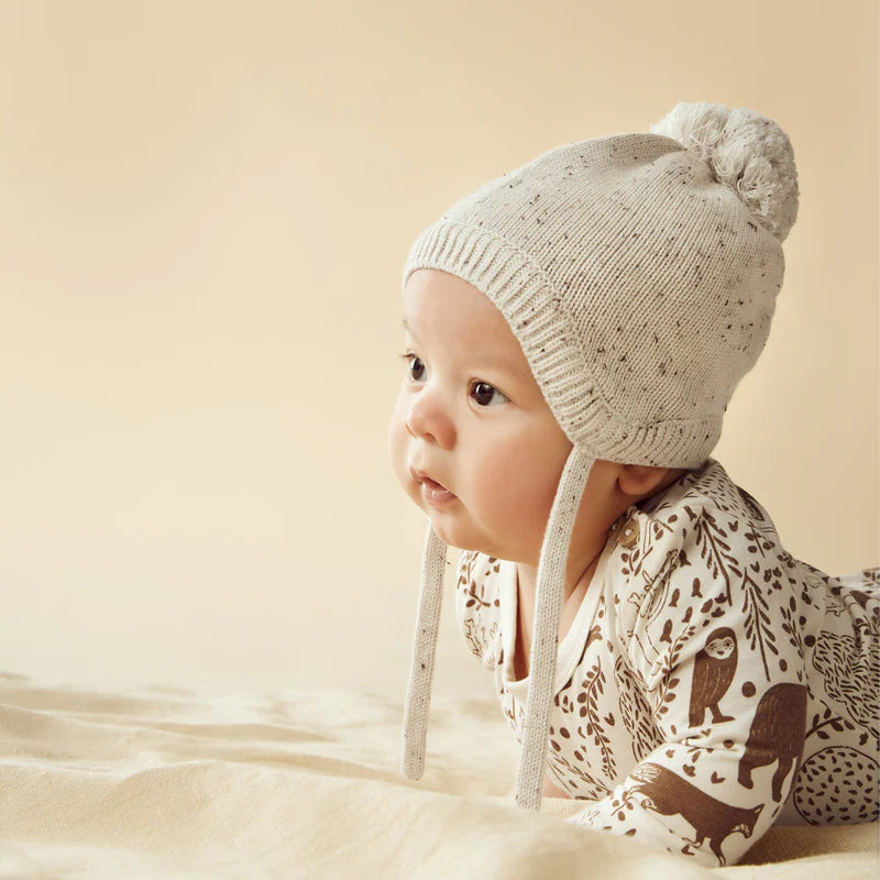 Organic Knitted Bonnet | Cookie Cream