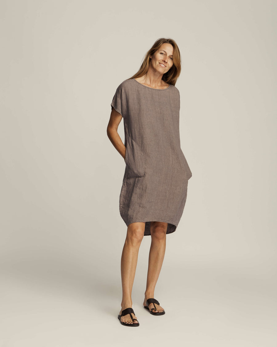 Anais Linen Shift Dress | Mocha