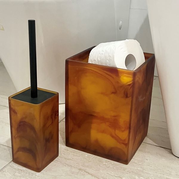 Resin Toilet Brush Holder | Amber