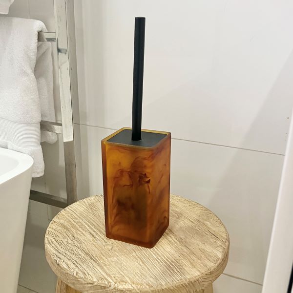 Resin Toilet Brush Holder | Amber