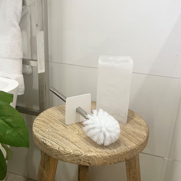 Resin Toilet Brush Holder | White