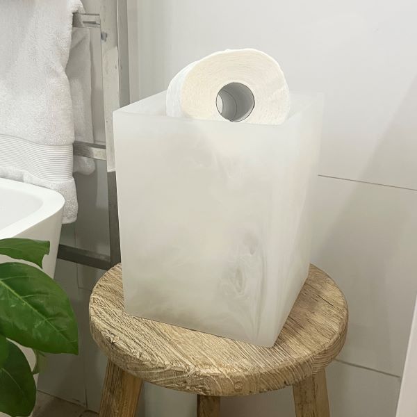 Resin Waste Bin | White