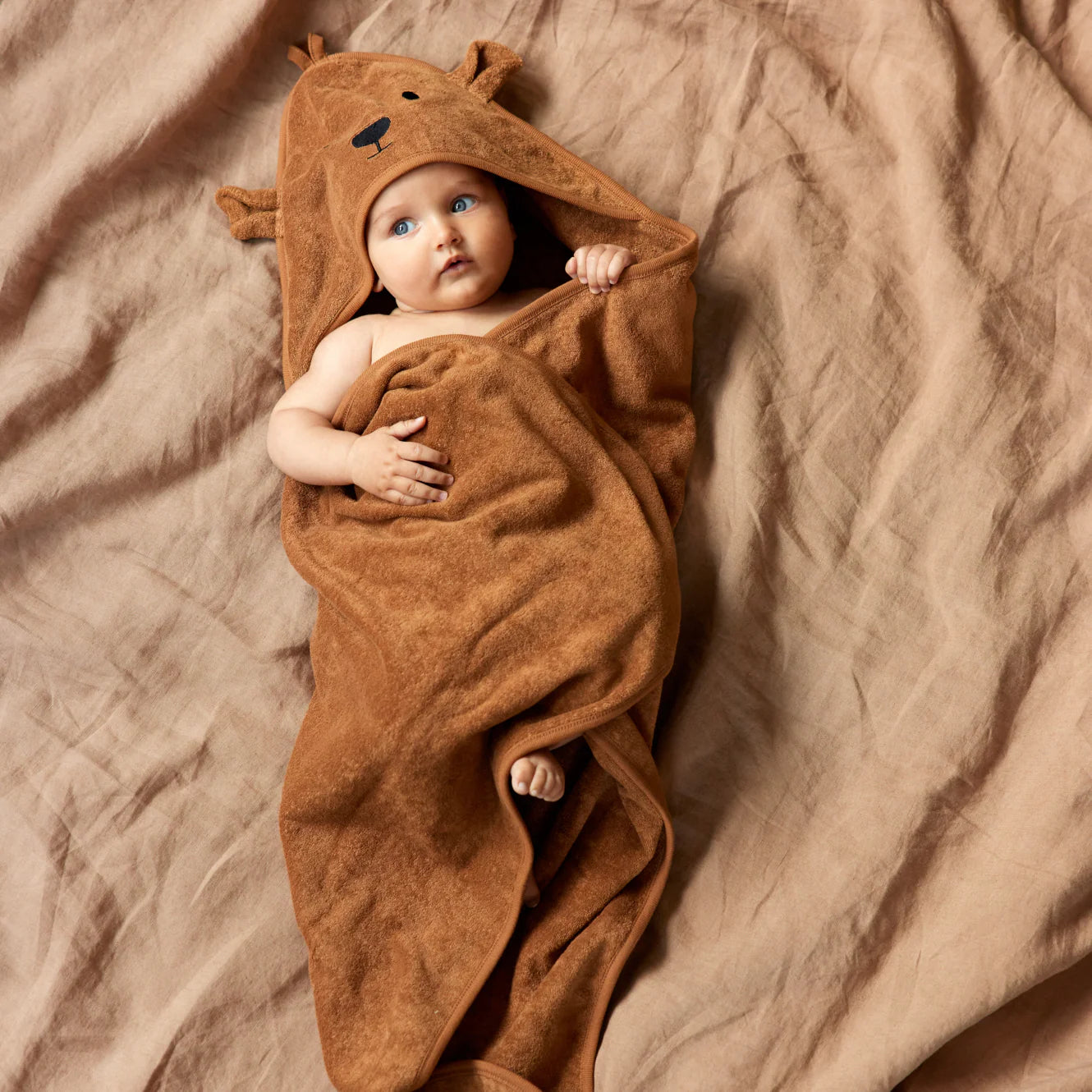 Bear Hooded Towel / Hazelnut