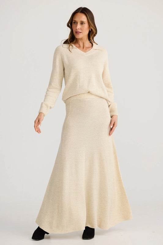 Kennedy Knit Skirt | Oatmeal