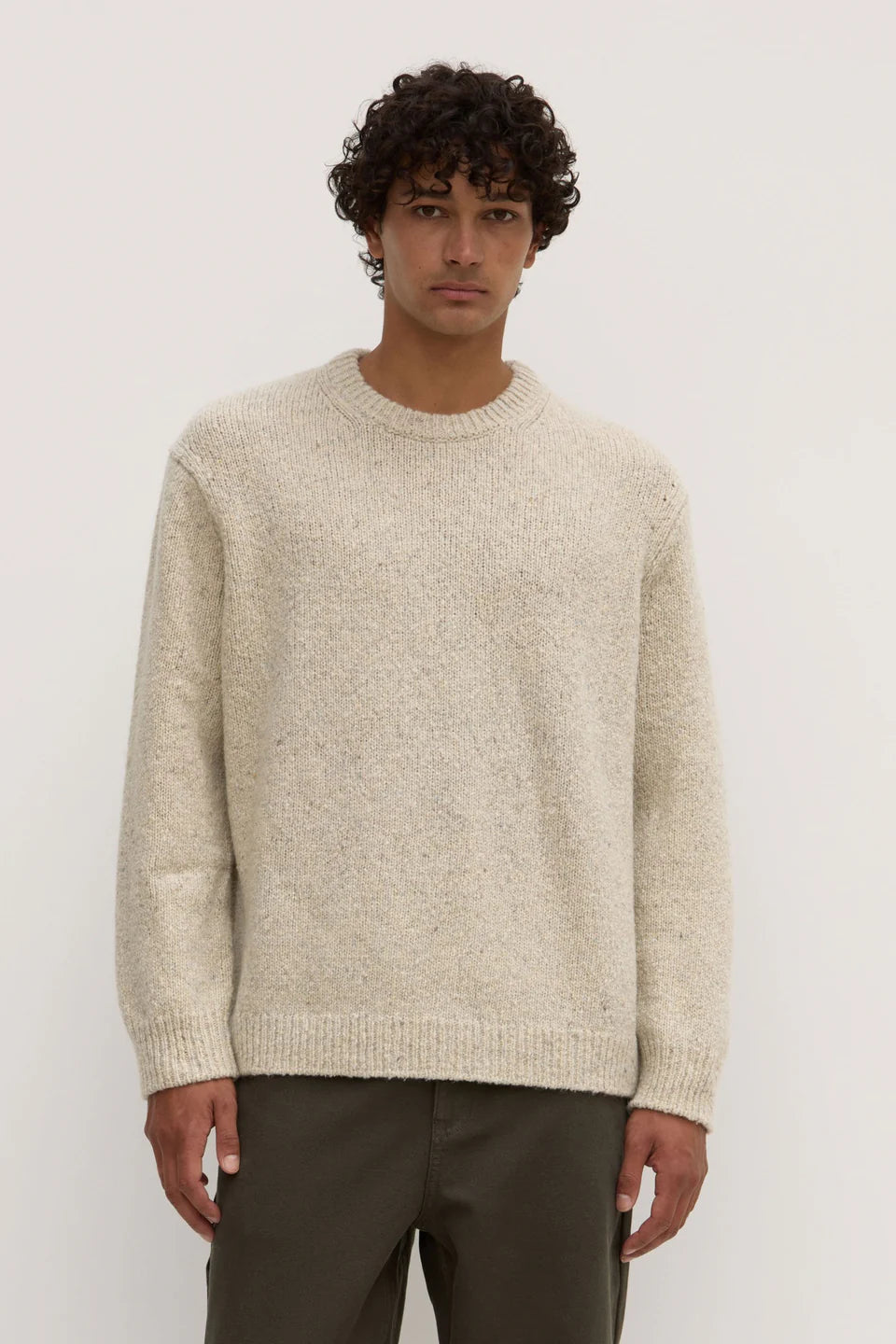Beckett Wool Blend Crew Knit | Oat Marle