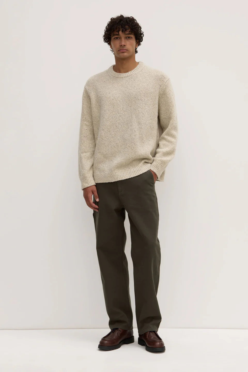 Beckett Wool Blend Crew Knit | Oat Marle