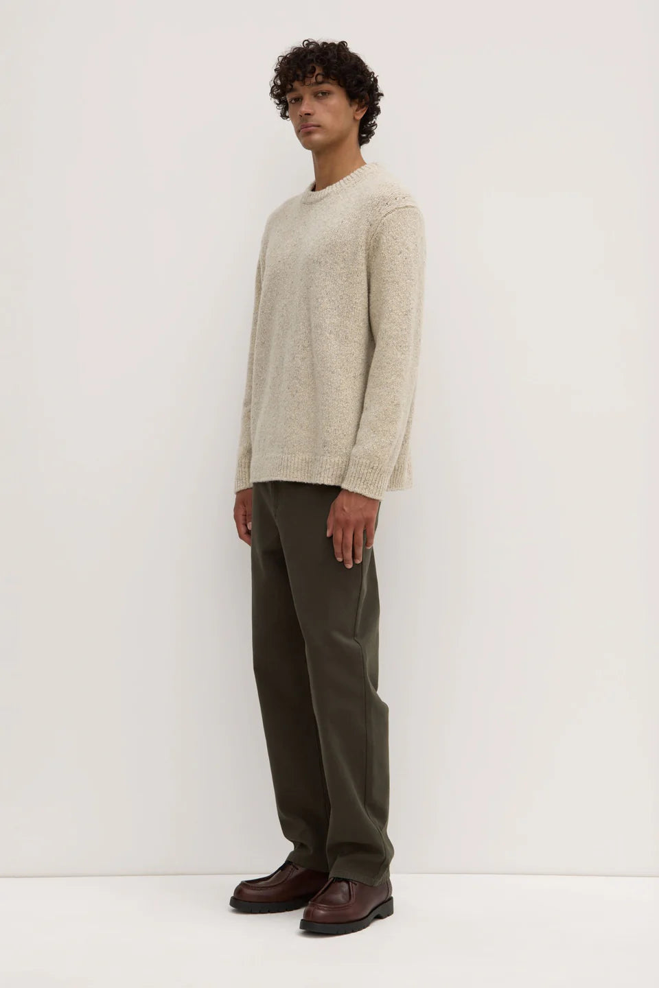 Beckett Wool Blend Crew Knit | Oat Marle