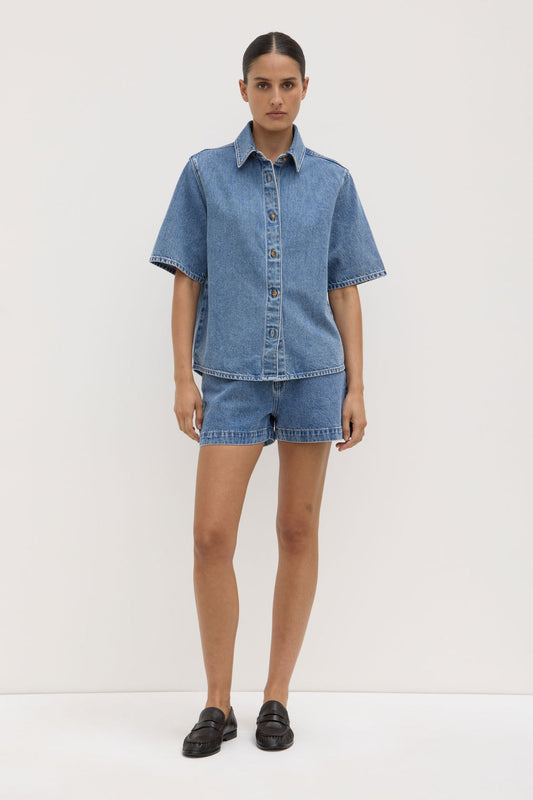 Shirt / Boxy Denim Short Sleeve