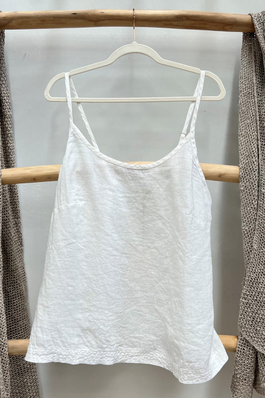Cameron Linen Cami / White