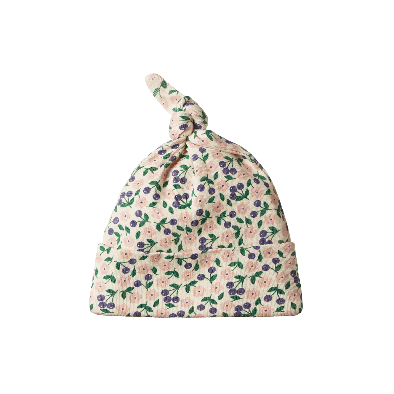 Cotton Knotted Beanie / Briarwood Print