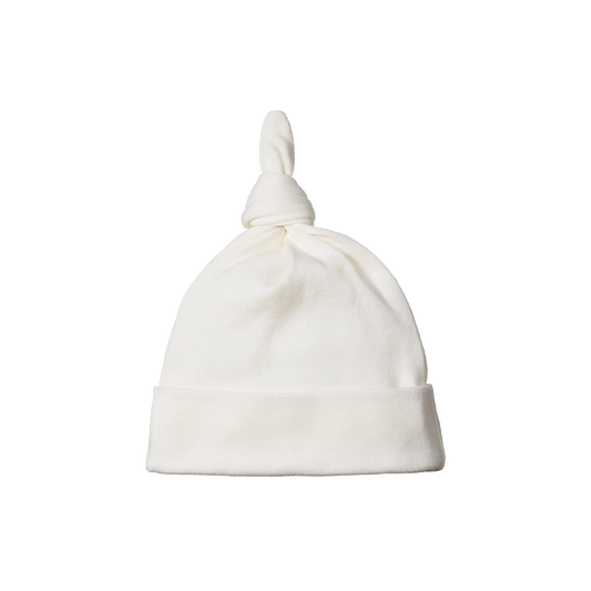 Cotton Knotted Beanie / Natural