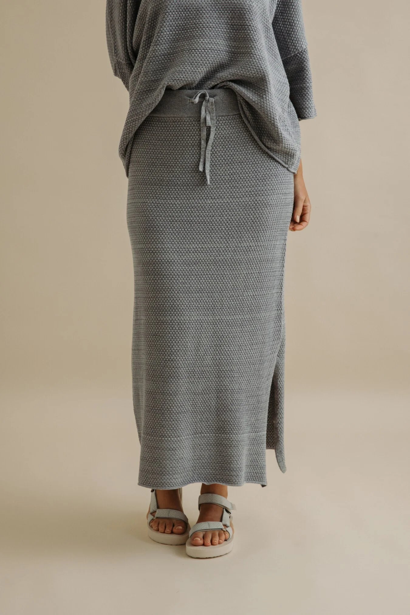 Coral Knitted Skirt / Sea Combo