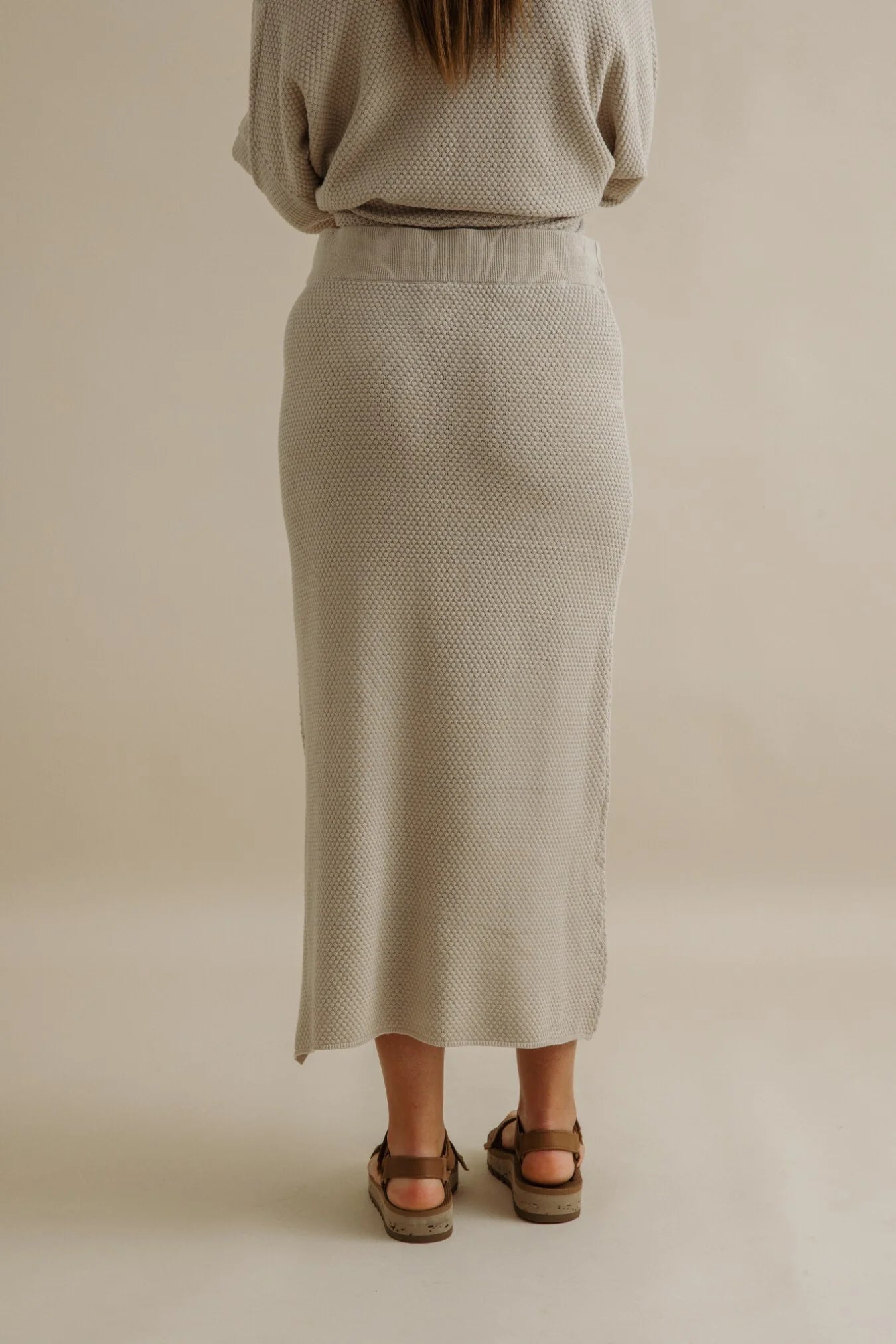 Coral Knitted / Skirt - Sand Combo