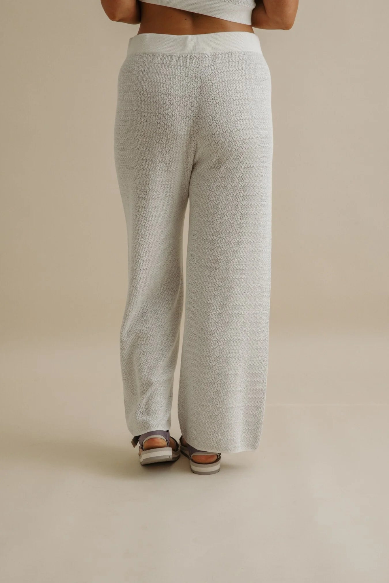 Crepe Knitted Pants / Milk + Silver Haze