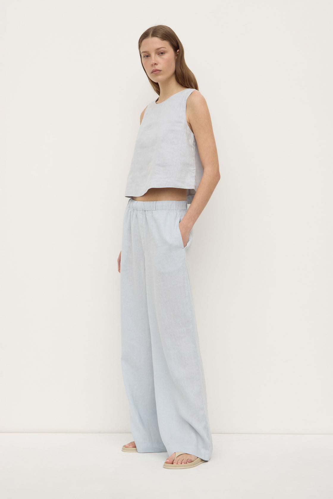 Estelle / Linen Top - Cloud