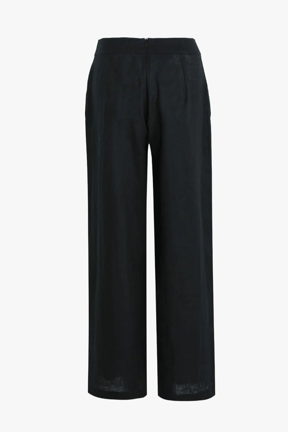 Freedom Zip Back Wide Leg Pant | Black Linen