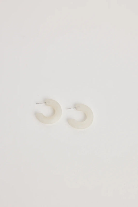 Harper Earrings / White Marble