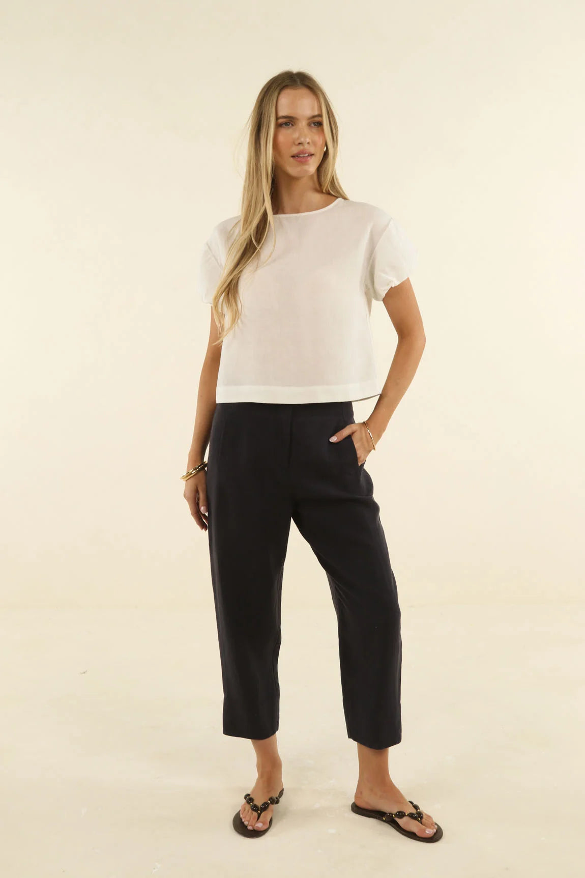 Huxe Linen Pant / Navy