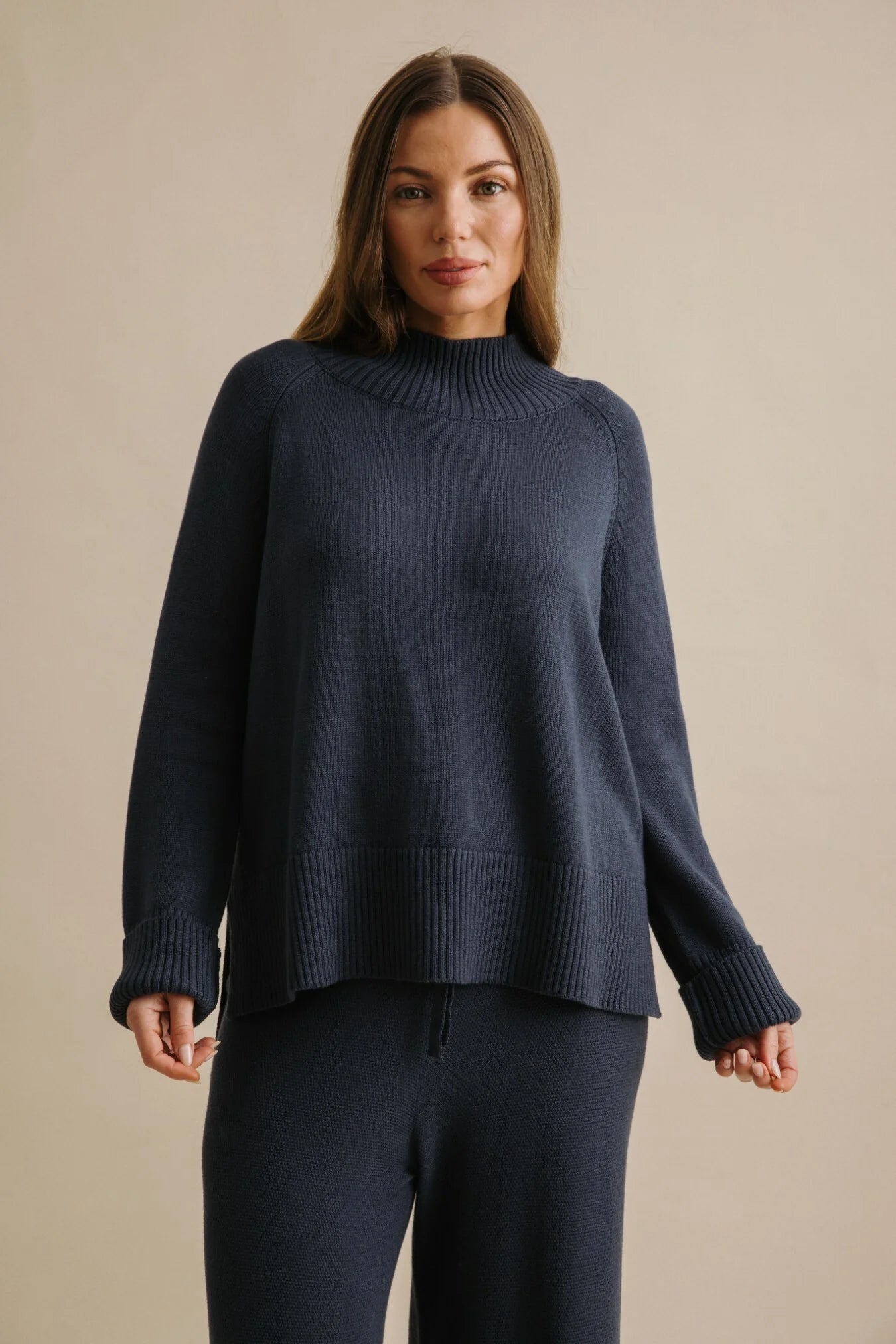 Harmony Mock Neck Pullover / Lake