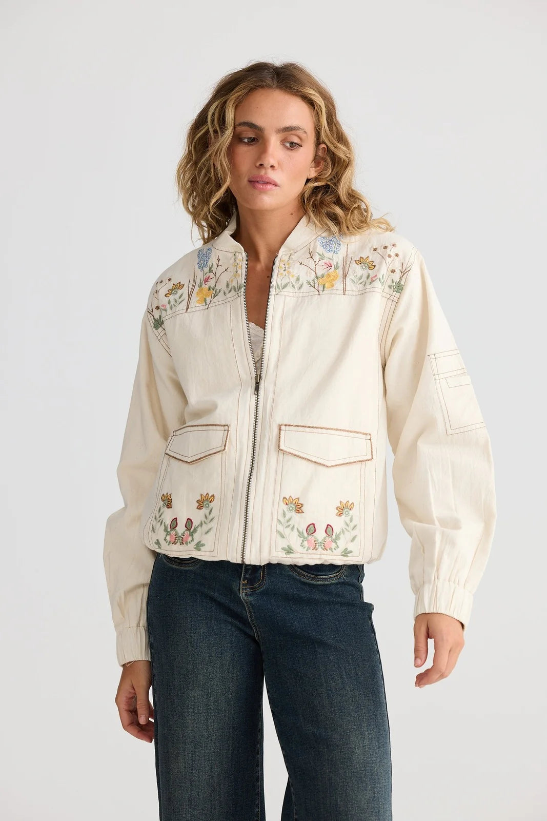 Fleur Bomber Jacket / Off White