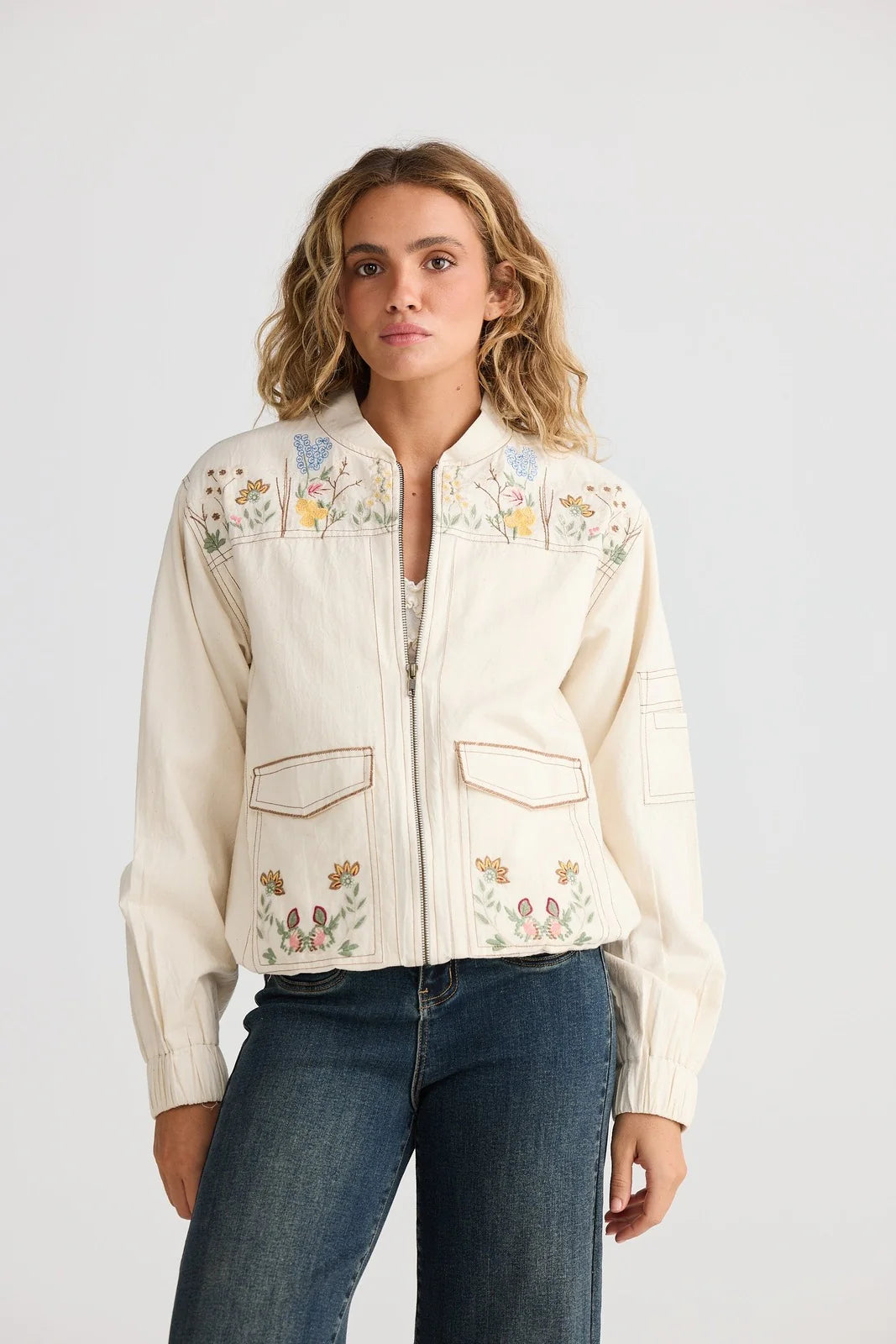 Fleur Bomber Jacket / Off White