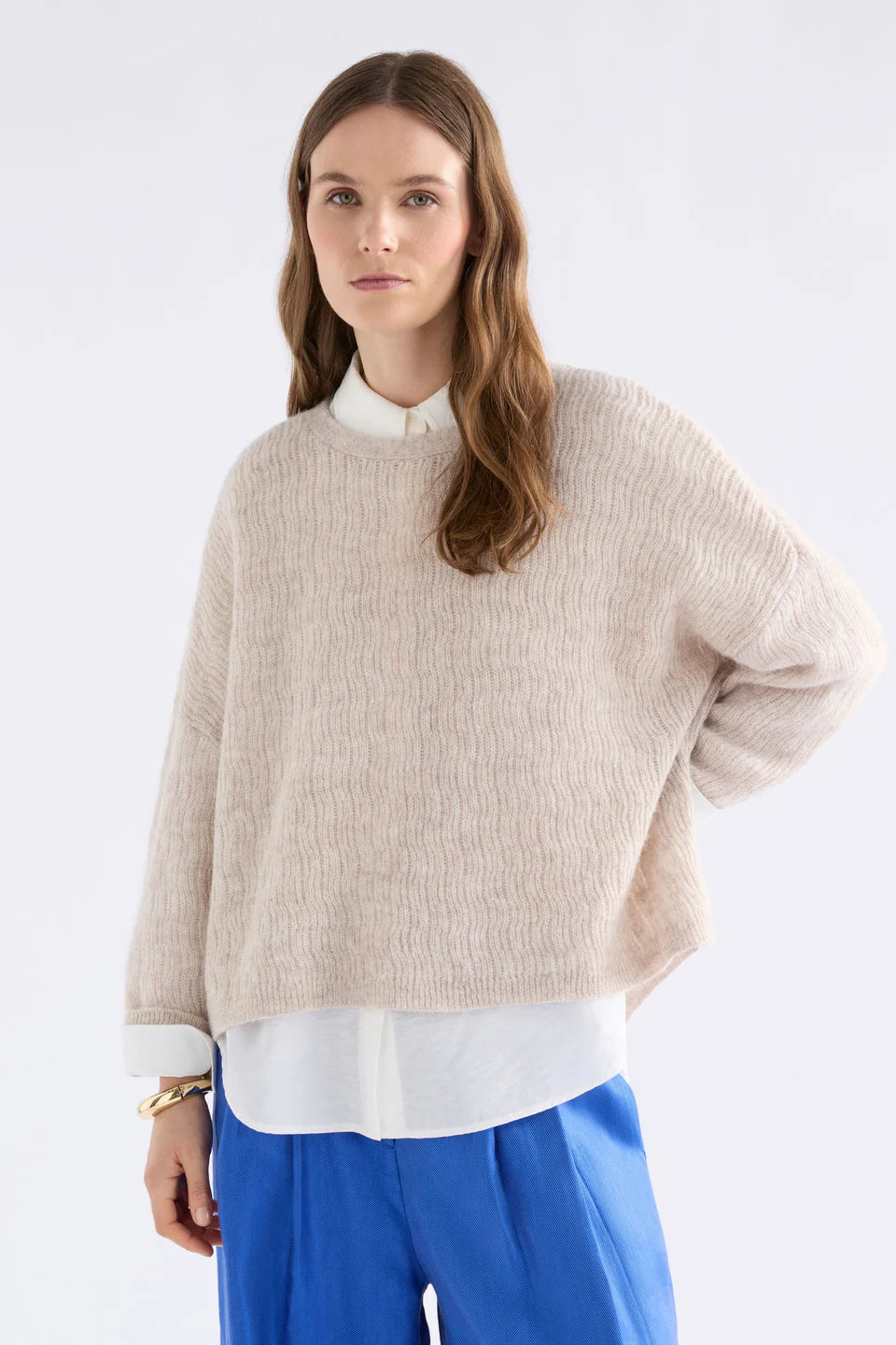 Agna Pattern Sweater / Ecru