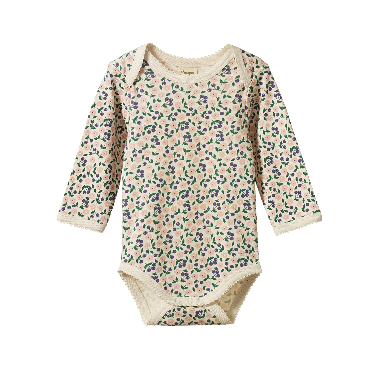 Cotton Long Sleeve Bodysuit / Briarwood Print