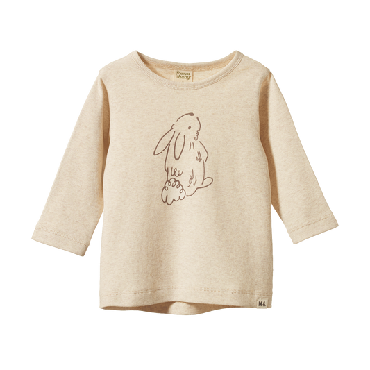 Cotton Long Sleeve River Tee / Bramble Bunny