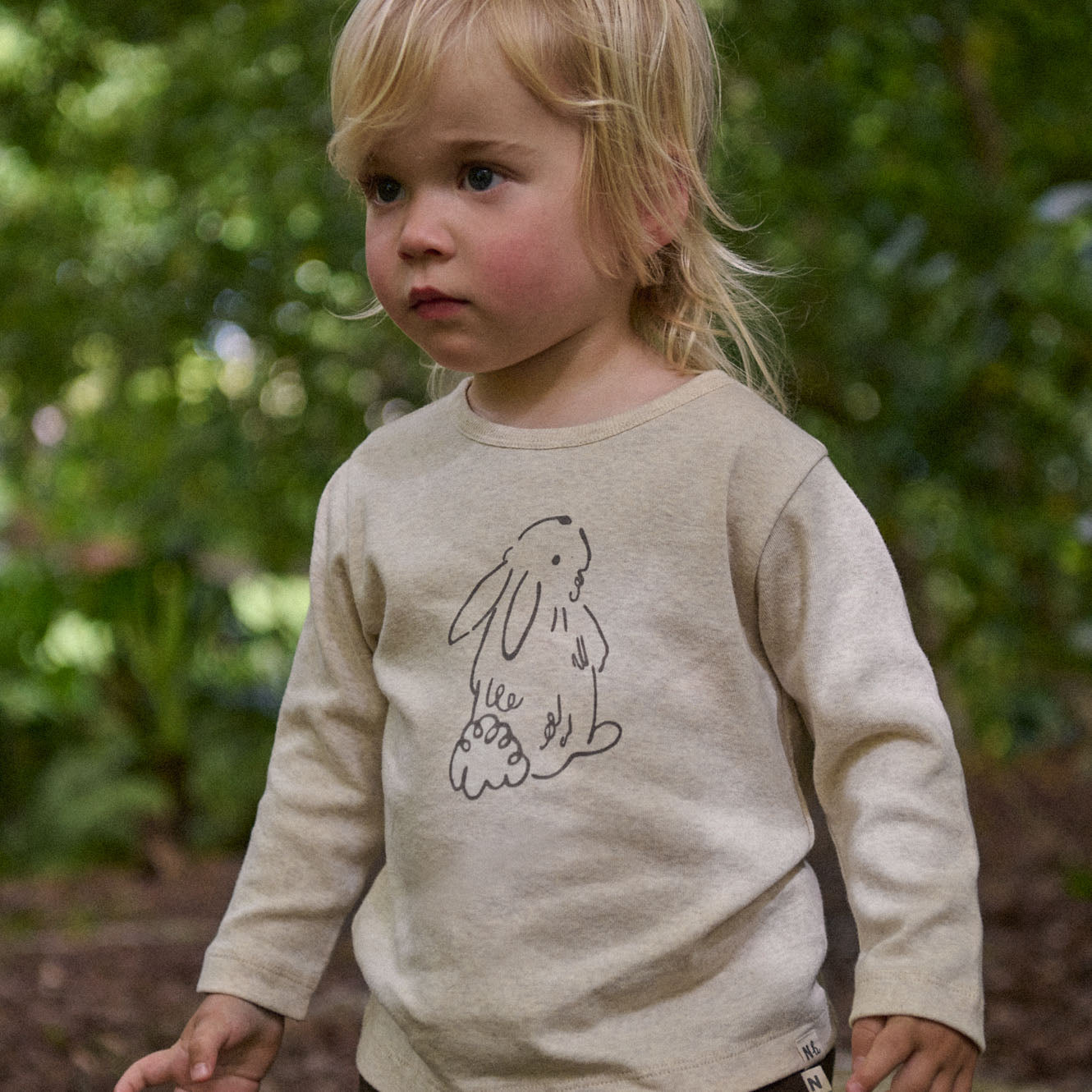 Cotton Long Sleeve River Tee / Bramble Bunny