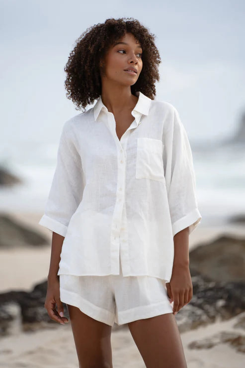 Pixie Linen Shirt | Ivory