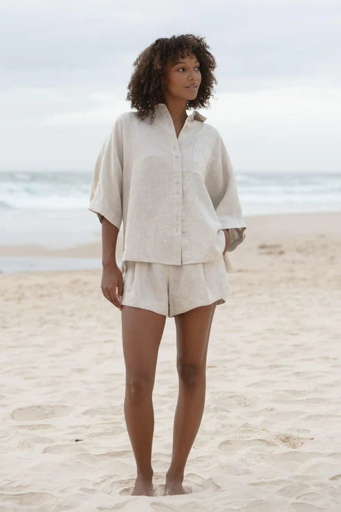 Pixie Linen Shirt | Oatmeal