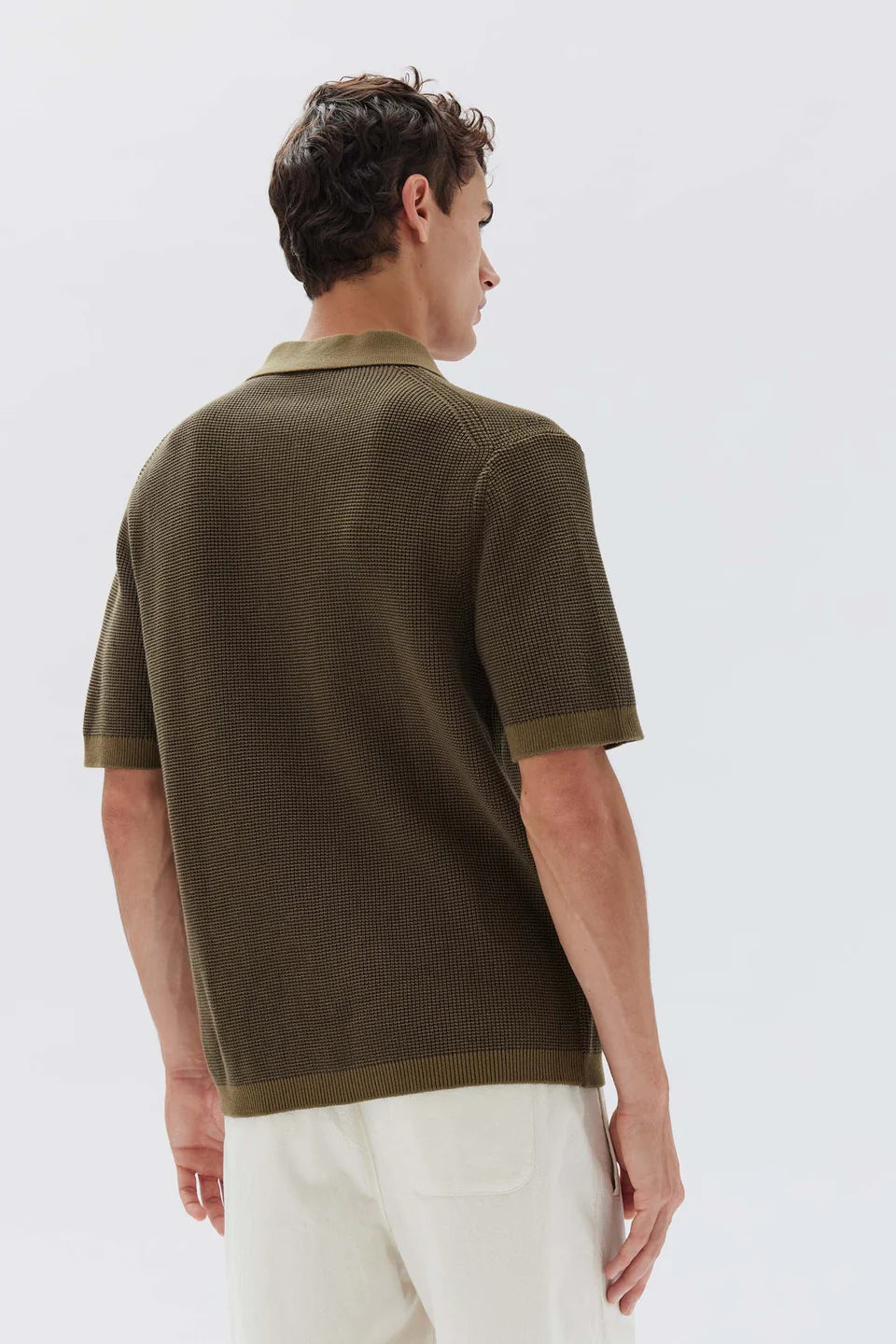Lorne Knit SS Polo | Pea / Olive