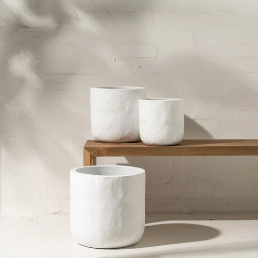 Lotte Textured Pot | White