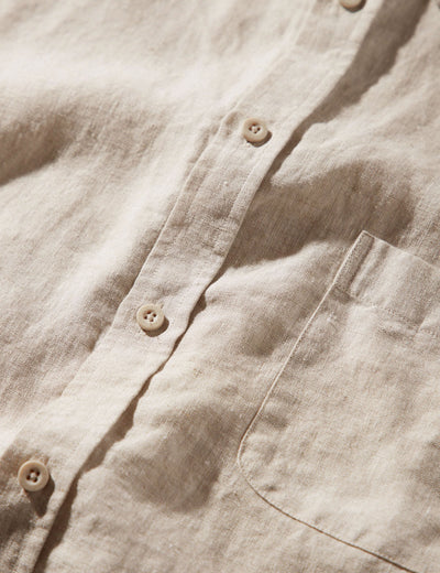 Linen Short Sleeve Shirt|  Natural