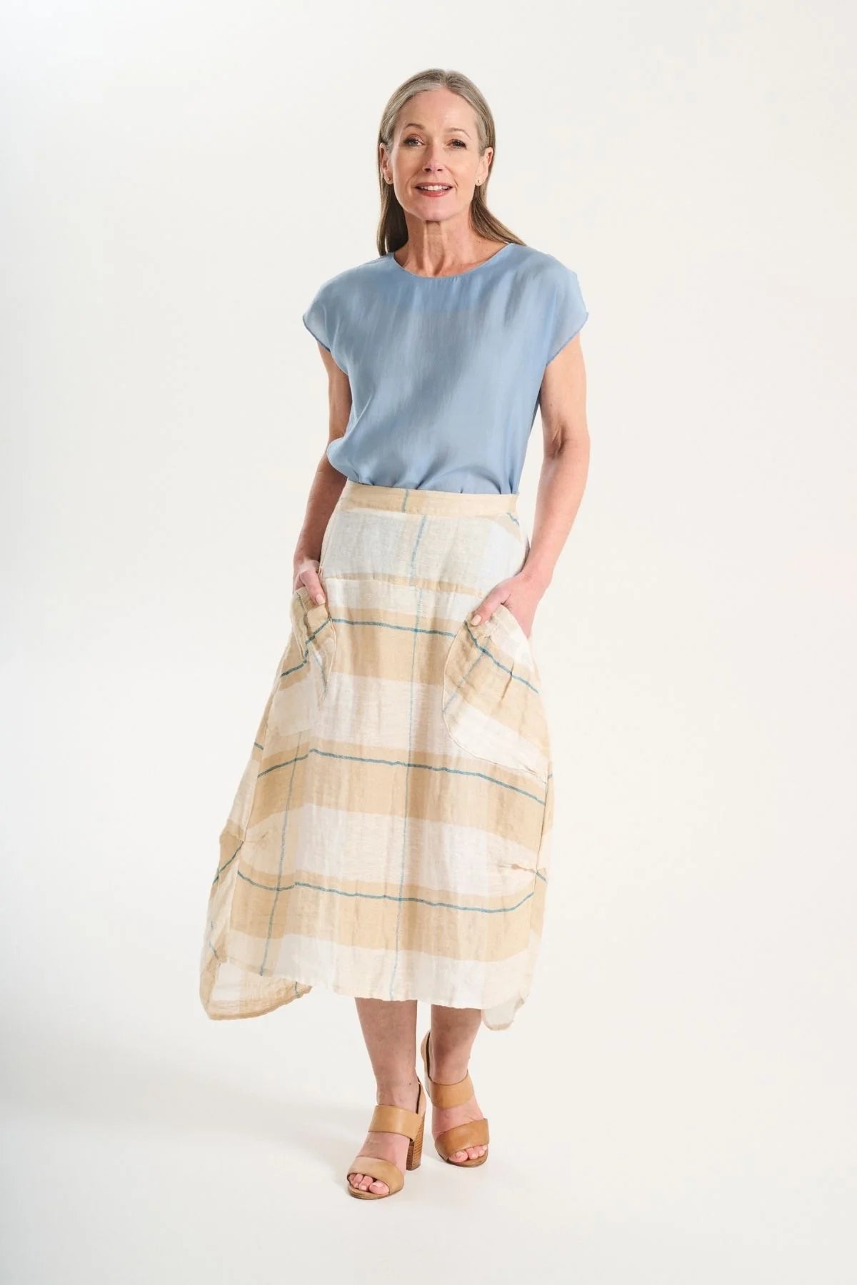 Milwaukee Echo Skirt / Sand in Linen