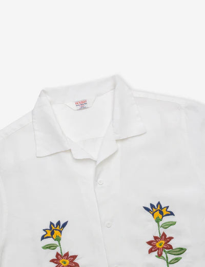 Dahlia SS Embroided Shirt | Vintage White