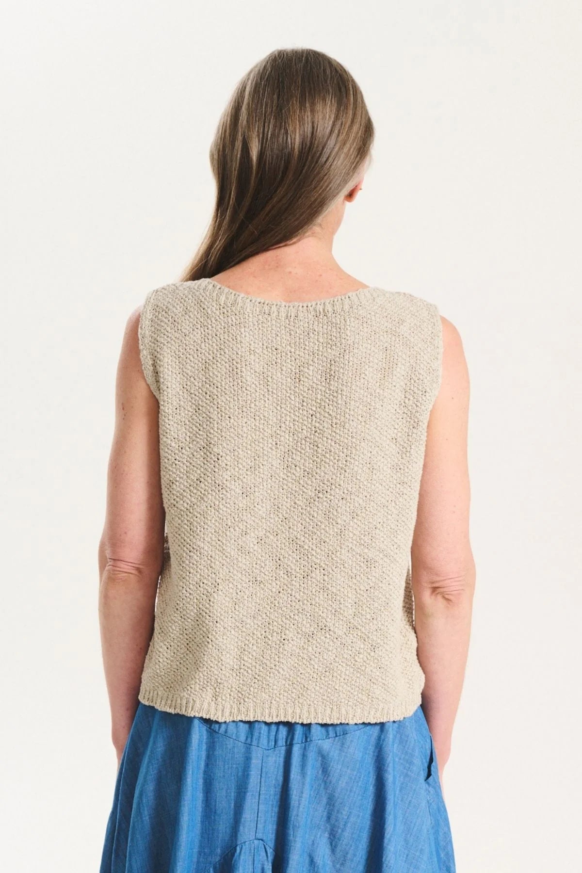 Muse Knitted Vest / Oat in Cotton