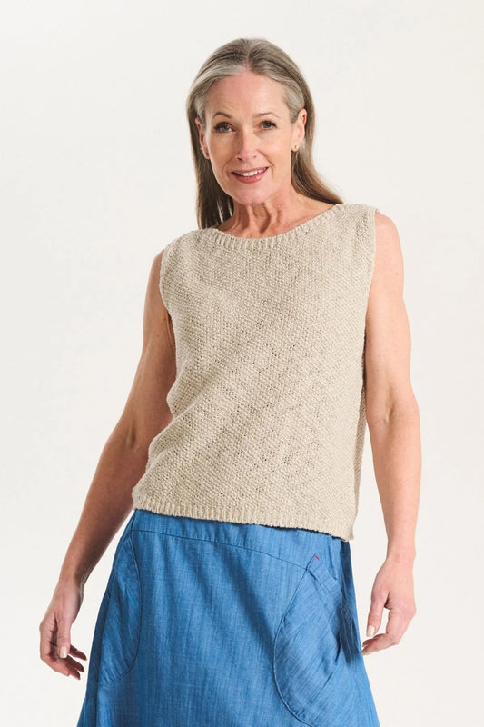 Muse Knitted Vest / Oat in Cotton
