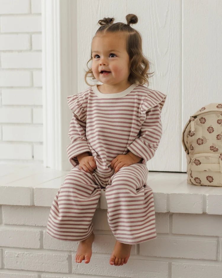 Ruffle Set / Mulberry Stripe