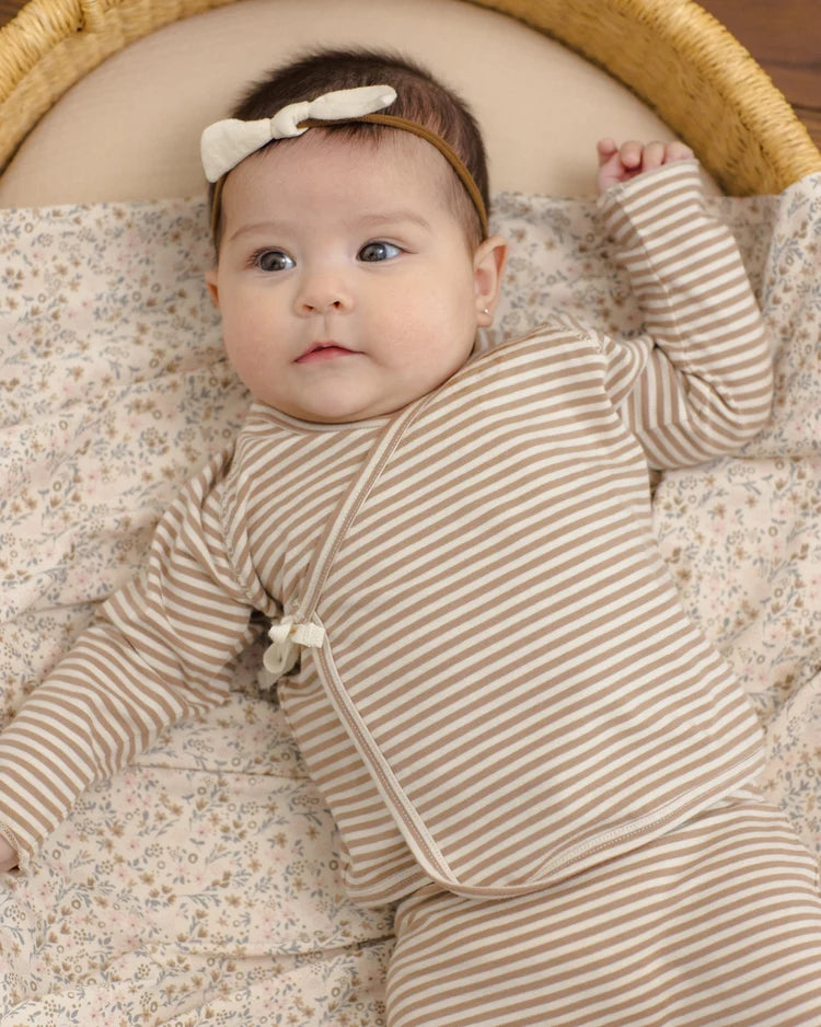 Wrap Top Set / Almond Stripe