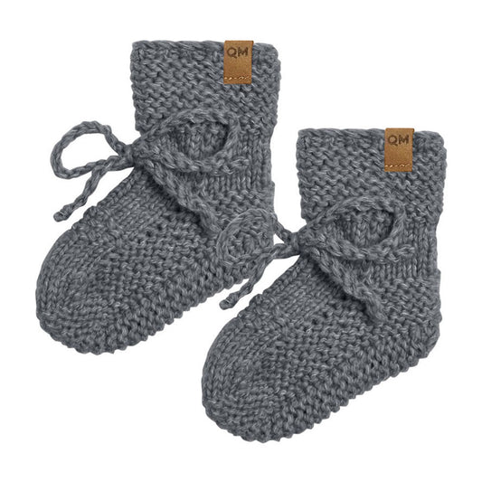 Knit Booties | Navy Heathered