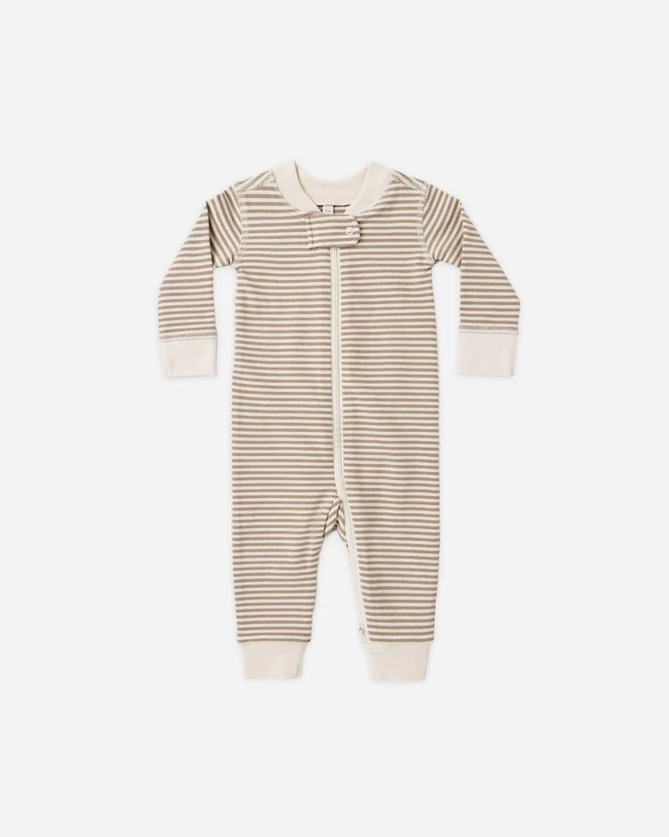 Long Sleeve Sleeper / Almond Stripe
