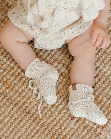 Knit Booties | Natural Speckle